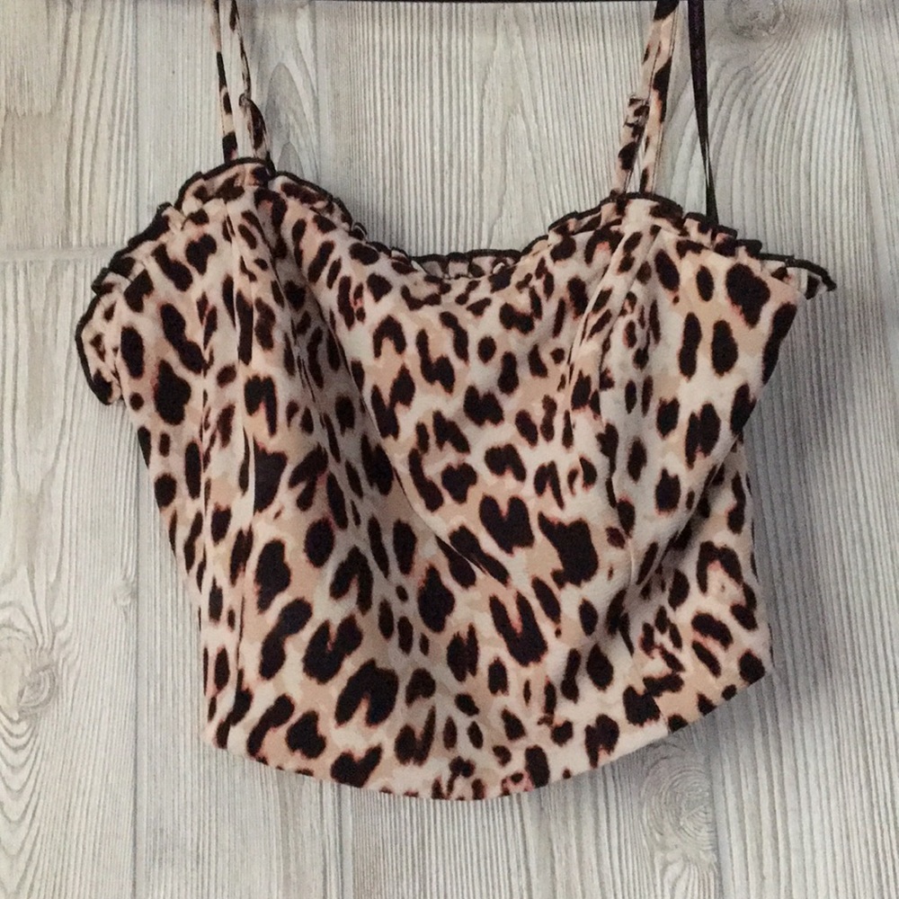 Leopard crop top/ bustier